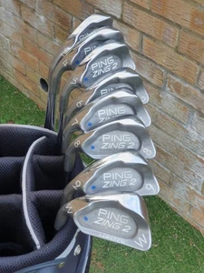 GENTS LEFT HAND PING ZING 2 BLUE DOT IRONS  - Picture 1 of 13
