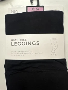 Leggings M&S Cintura Alta Viscosa con Elástico Negro Nuevo con Etiquetas Talla 22 M&S - Imagen 1 de 6