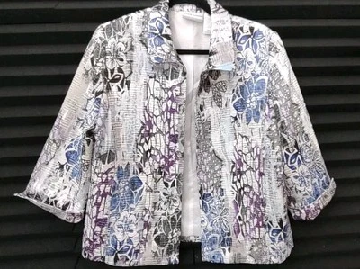 Blazer Mujer Alfred Dunner Chaqueta Frente Abierto Manga 3/4 Multicolor Talla 12P Foto 1 de 4