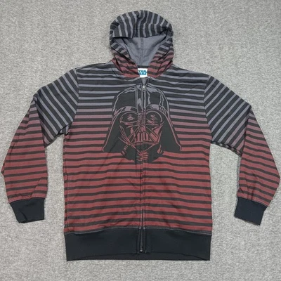 Star Wars Hoodie Youth XL 16/18 Darth Vader Full Zip Striped Sweatshirt - Image 1 of 4