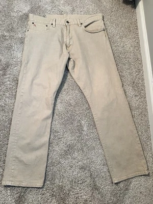 Pantalones de mezclilla Polo Ralph Lauren auténticos 36x30 beige tostado logotipo RL EE. UU. Foto 1 de 4