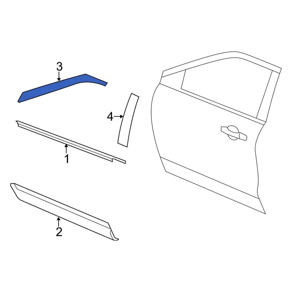 For Ford Explorer 2011-2015 Ford BB5Z7827742A Front Right Black Out Tape Foto 1 de 1