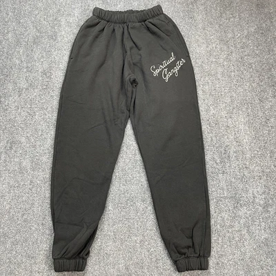 Женские тренировочные штаны Spiritual Gangster Insignia Portia небольшие на шнурке цвет древесный уголь - Изображение 1 из 4