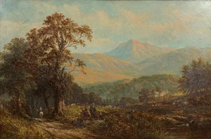 Thomas Thomas Landscape 19thC Oil Painting c1880 North Wales ‘Cadair Idris’ - Picture 1 of 8