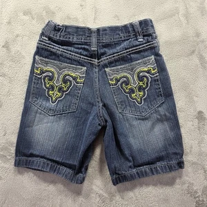 Southpole Shorts Boys 5 Blue Denim Adjustable Waist Embroidered Pockets Cotton - Picture 1 of 9