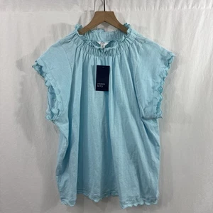 Blusa donna Crown & Ivy BLU MANICA SMERLATA nuova con etichetta taglia XXL - Foto 1 di 10