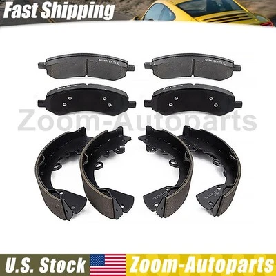 Front Rear Brake Pads Kit + Drum Brake Shoes for 2005-2011 Dodge Dakota - Image 1 of 4