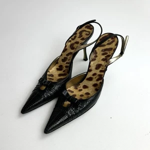 Vintage Dolce Gabbana Gr. 38 Leopard Schwarz Heels - Bild 1 von 12