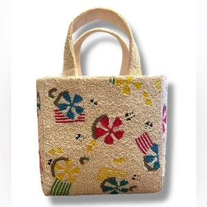 Handgefertigte Perlen Sommer Boho Tasche Umhängetasche - Regenschirm Strand Design NEU - Bild 1 von 9