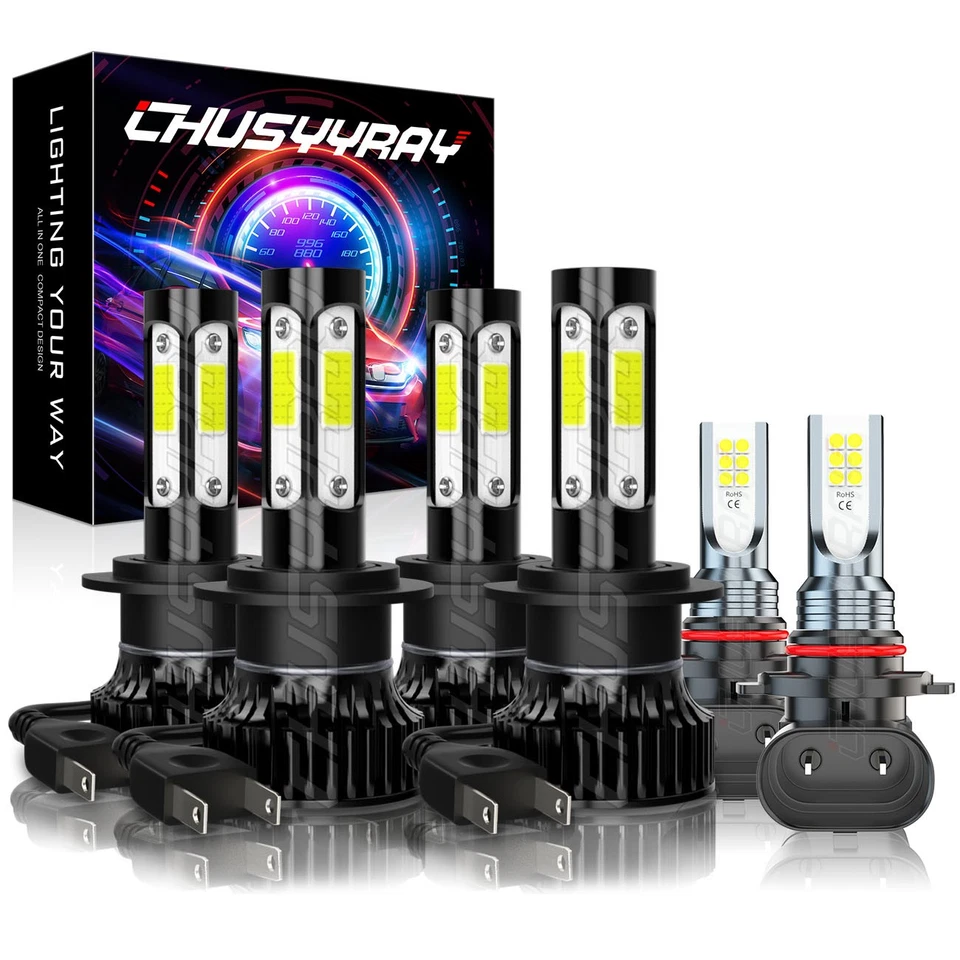 Farol Hi/Lo LED 6x para Chrysler Crossfire 2004 - 2007 2008 + lâmpadas de neblina - Imagem 1 de 4