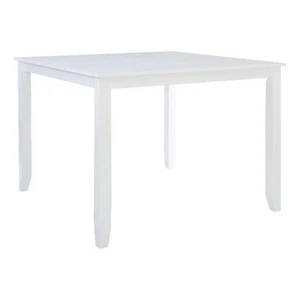Linon Nico Wood Casual Square Counter Height Dining Table Seats 4 in Pure White - Picture 1 of 7