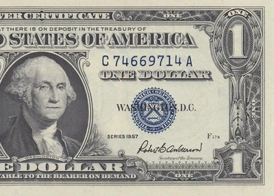 1957 UNITED STATES SILVER CERTIFICATE $1 "C" (( GEM UNC )) - Image 1 of 4