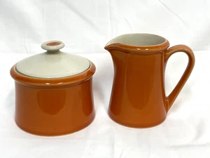 Rare Vintage Premiere Colors Of Spain Sugar Bowl and Creamer Set -Orange P7200 - Picture 1 of 16