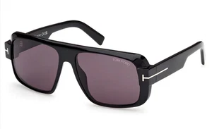 TOM FORD TF 1101 Turner Sunglasses 01A Black / gray lenses 58 new - Picture 1 of 4