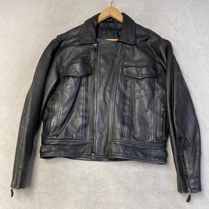 UNIK Ultra Mens Black Genuine Leather Motorcycle Jacket Thinsulate Size M - Picture 1 of 8