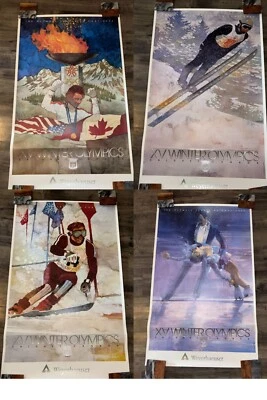 4: 1988 Calgary Juegos Olímpicos de Invierno Póster Litografía Weyerhaeuser Raro Alta Calidad Foto 1 de 4