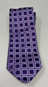 Cravatta IKE Behar New York multicolore blu motivo quadrato - Foto 1 di 3