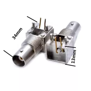 1PC BNC Female with Nut RF Connector Right Angle PCB Mount Plug-in Socket Video - Picture 1 of 5