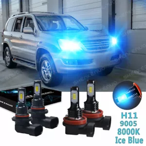 For Lexus GX470 2003-2009 9005+H11 LED Headlight Kit High Low Beam Combo Bulbs - Picture 1 of 12