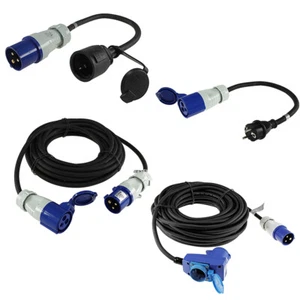 Adapterkabel Verlängerungskabel Camping und Wohnwagen Schutzkontakt Stecker NEU - Bild 1 von 17