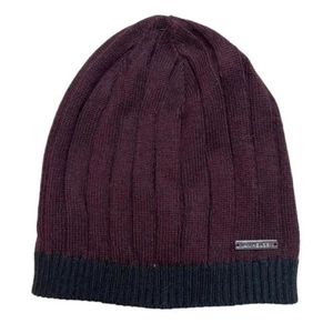 NUOVO Van Huesen Maroon con bordo nero berretto da uomo a costine - Foto 1 di 5