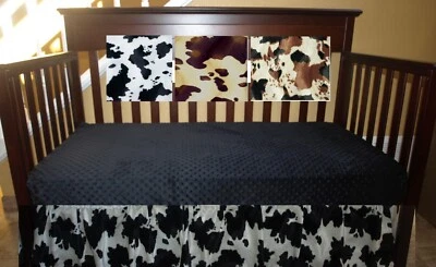 Falda Cuna Occidental Polvo Volantes Estampado Vaca Pony Rancho Estilo Estándar o Portátil Foto 1 de 3