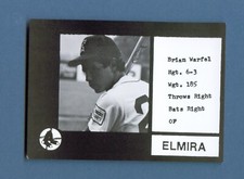 1987 Cain ELMIRA Pioneers Black #9 BRIAN WARFEL Labettes CC Parsons KANSAS