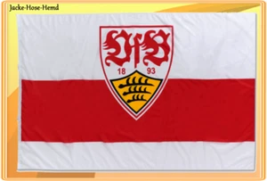 Hissflagge VfB Stuttgart Fahne Flagge Wappen Logo Rot Weiß Gr. 120x200cm NEU - Bild 1 von 1