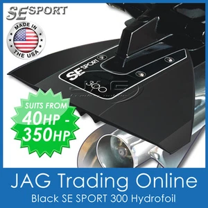 SE SPORT 300 BLACK HYDROFOIL - BOAT / OUTBOARD MOTOR STABILISER - Suits 40-350HP - Picture 1 of 4