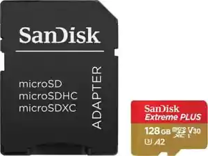 2 Pack 128GB SanDisk Extreme PLUS A2 microSD Memory Card Adapter SDSQXBZ-128G-AC - Picture 1 of 3