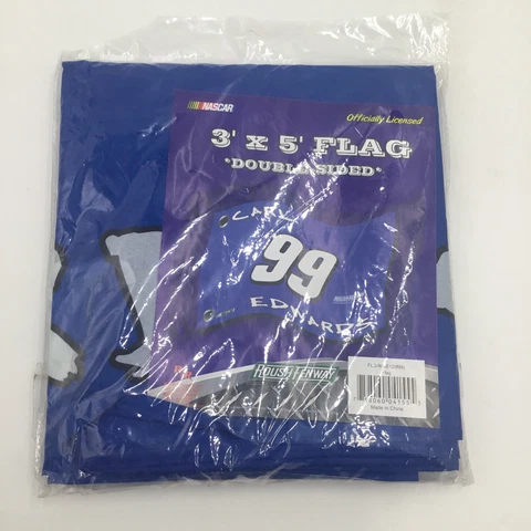 NASCAR Carl Edwards  #99 Rousch Fenway Double Sided 3x5 ft Blue Race Flag New Cover