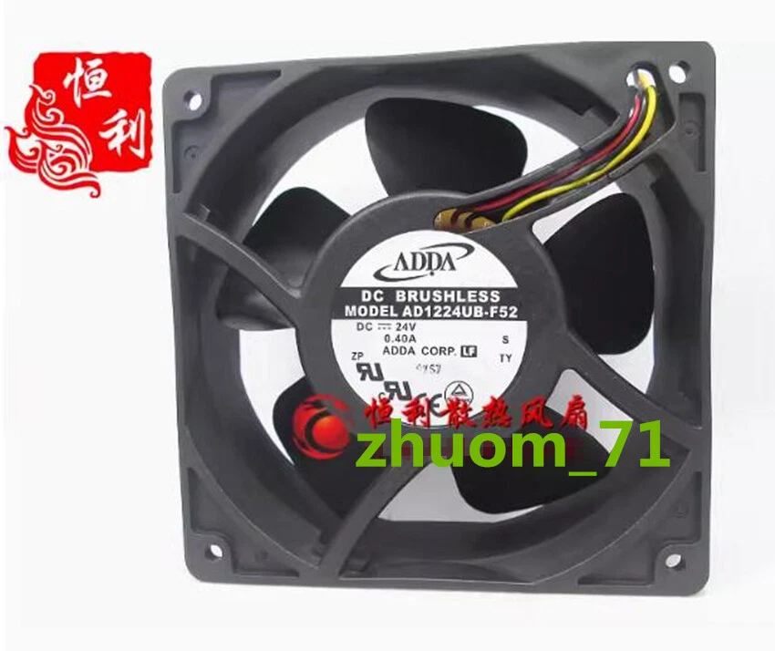 1PC ADDA AD1224UB-F52 12038 24V Industrial controlled cooling fan - Image 1 of 1
