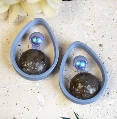 Túneles de oreja lágrima 20-100 mm con lindo astronauta y luna | Impresión 3D | Enchufes Foto 1 de 4