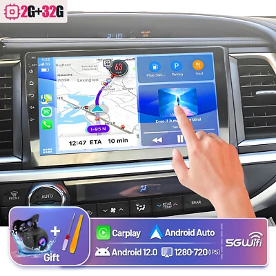 Radio estéreo para automóvil Toyota Highlander Carplay 2015-2019 Android 12 GPS BT Foto 1 de 4