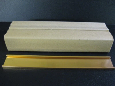 Lote de (20) SOPORTES DE INSERCIÓN DE NOMBRE DE ALUMINIO DORADO 1" X 8" pulgadas para PLACAS! Foto 1 de 4