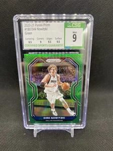2020-21 Prizm Dirk Nowitzki Green Prizm CSG 9 MINT Dallas Mavericks - Picture 1 of 2