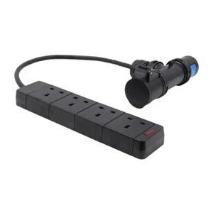 PCE 0,5m 16A T Conexión a 4 Vías 13A Cable Zócalo Etapa Iluminación Adaptador Plomo - Imagen 1 de 3