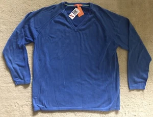 NEU! TALLIA Blau Pullover Baumwolle Frottee Freizeit V-Ausschnitt Leicht Herren XXL Neu mit Etikett - Bild 1 von 5