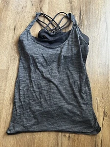 Lululemon Lighten Up Gray Tank Top W/ Built In Bra Size Small - Picture 1 of 5