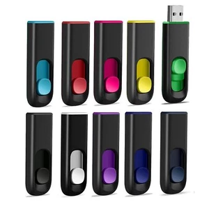 Clé USB 2.0 8Go Lot de 10 USB Flash Drive Rétractable Mémoire Stick Stockage ... - Photo 1/6