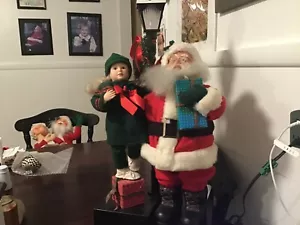Holiday Creations Christmas Motionette ANIMATED SANTA & GIRL~ Street Light - Picture 1 of 2