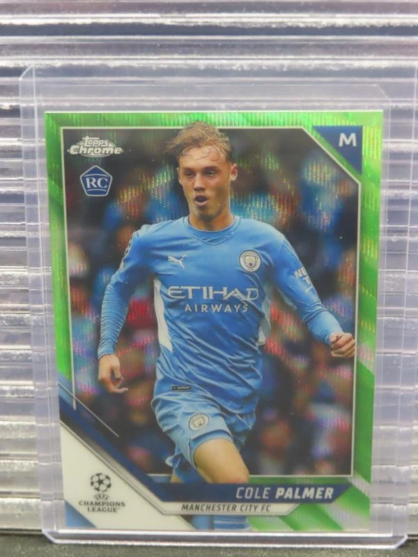 2021-22 Topps Chrome UCL Cole Palmer Neon Green Wave Refractor Rookie RC #49/99