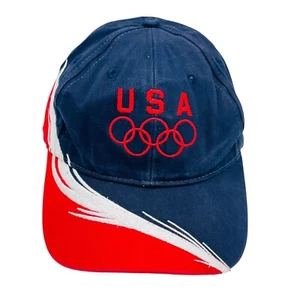 Vintage USA Olympia Mütze Strapback Flames Hat rot weiß blau - Bild 1 von 5