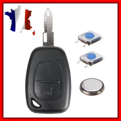 Coque Clé Compatible Renault Trafic Kangoo Opel Master Vivaro 2 Switch+Pile +Clé - Image 1 of 3