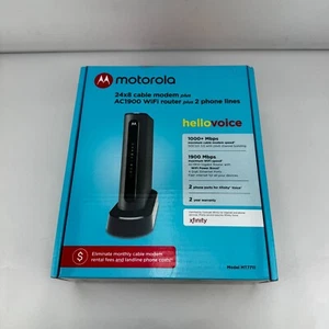 Motorola MT7711 24X8 Cable Modem and AC1900 Dual Band Wi-Fi Gigabit Router - Afbeelding 1 van 4