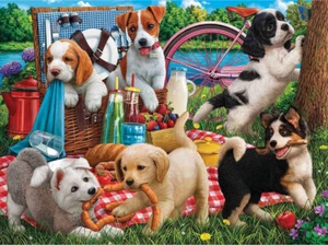 Kodak Welpen auf einem Picknick 350 Teile Puzzle von Image World - Bild 1 von 2