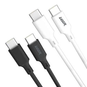Laser 60W Fast Charge USB-C Cable 2m Black/White 2-Pack - Universal Compatible - Bild 1 von 4