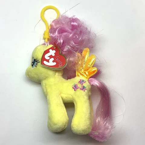 Ty Sparkle My Little Pony G4 Plush Fluttershy 4 Inch Keychain Clip New With Tags Cover