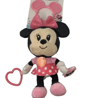Disney Bebé Minnie Mouse Actividad Rosa Sonajero Anillos Mordedor Arruga Jingle Suave. Foto 1 de 4