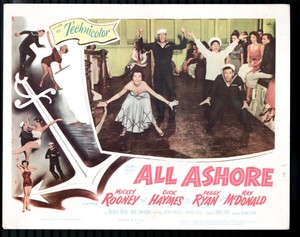 All Ashore 11"x14" Lobby Card Mickey Rooney Dick Haymes Peggy Ryan